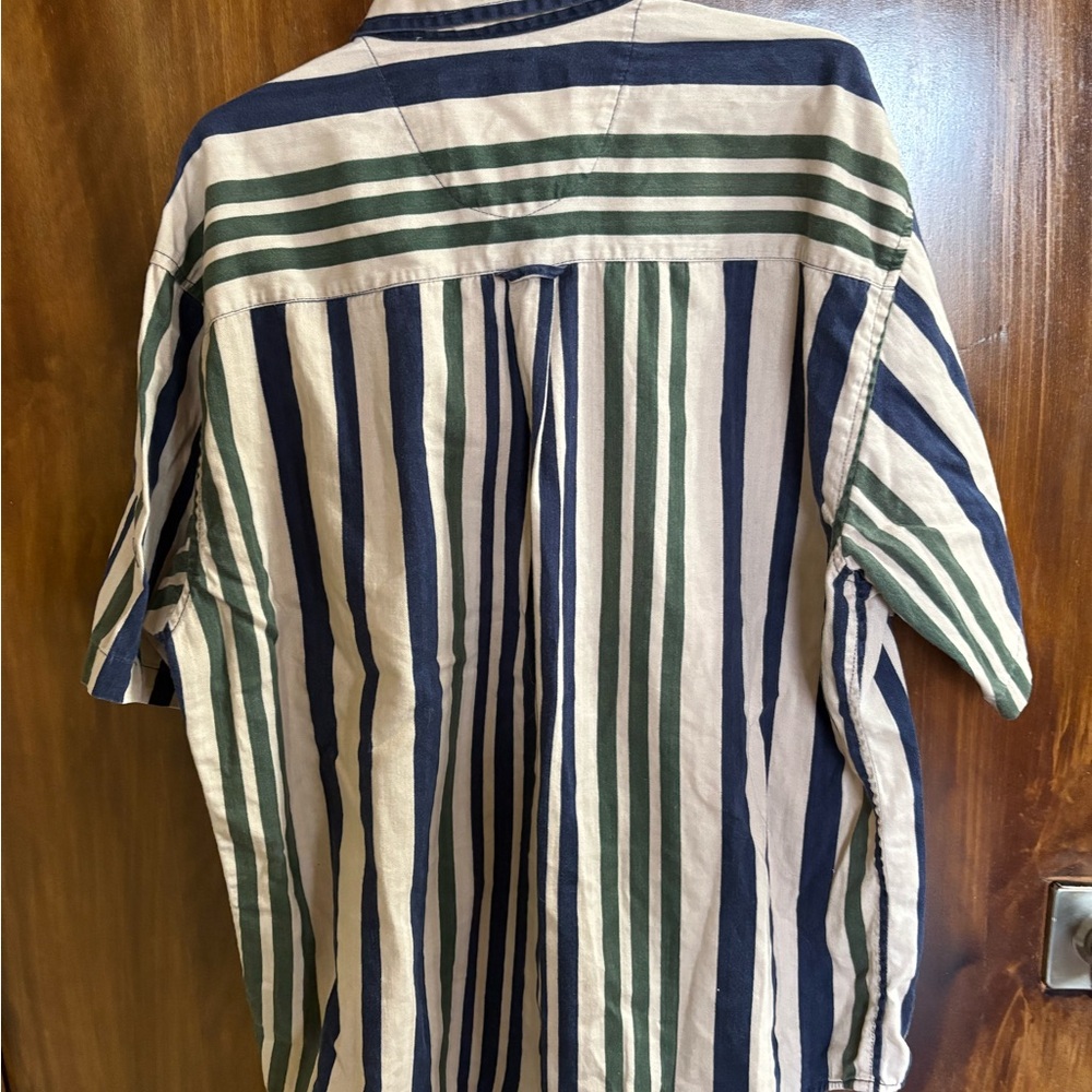 Coliseum vintage Brush-popper Men's size XL Striped Shirt - Blue and Green - Picture 3 of 8